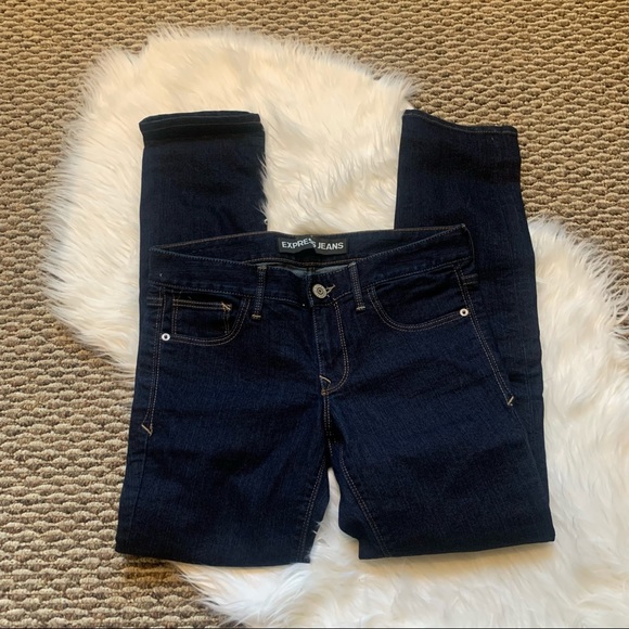 Express Factory Dark Wash Low Rise Stella Skinny Jean Denim Size 4S